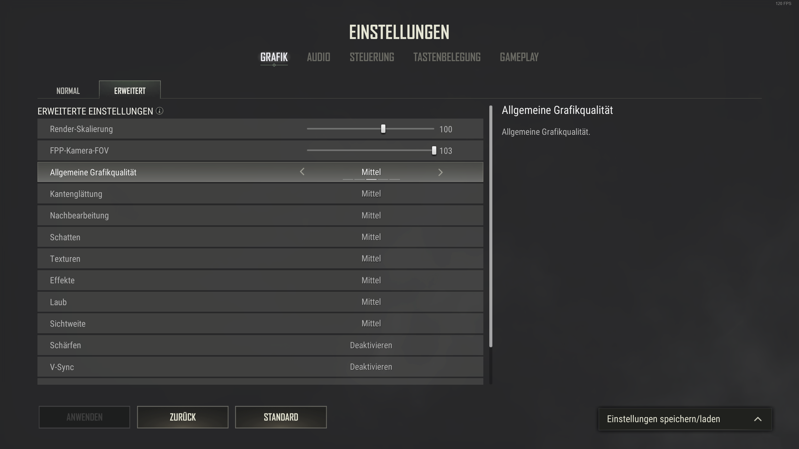 PUBG Settings (Medium, DX12)